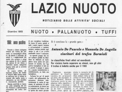 Notiziario SS Lazio Nuoto, copertina numero di dicembre 1968
