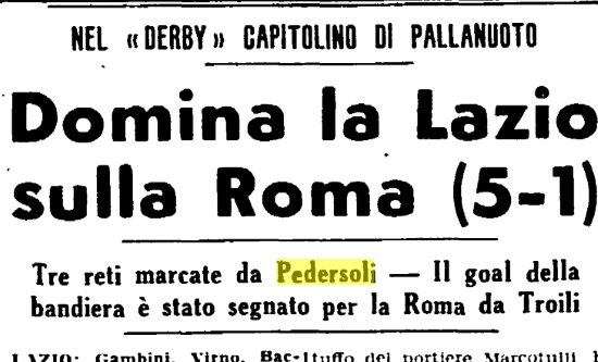 1954 – La Lazio domina il derby