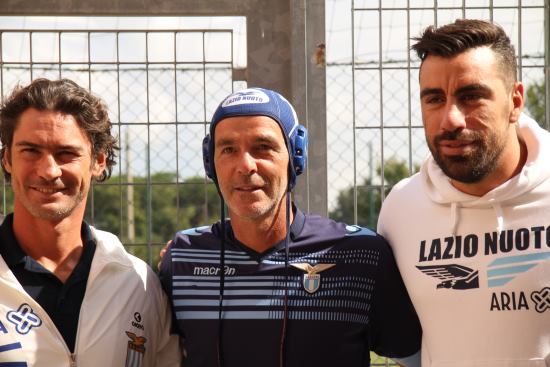 Lazio, calciatori in calottina